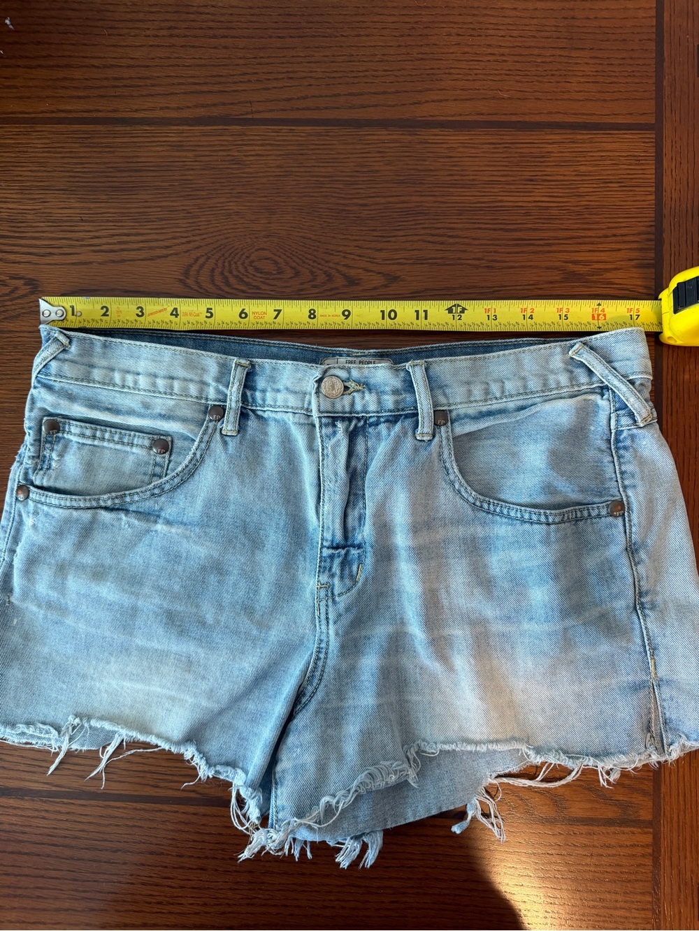 Free People Light Blue Distressed Denim Cutoff Shorts - Picture 3 of 4
